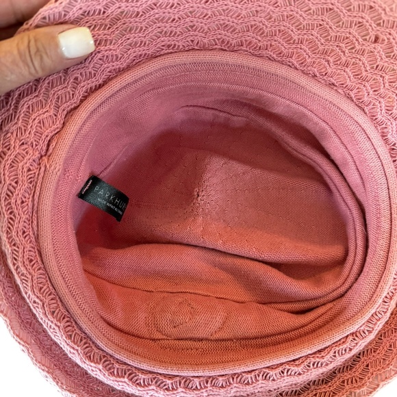 PARKHURST Canada Packable 100% Cotton Brimmed Bucket Hat with Rosette Mauve - Picture 4 of 8